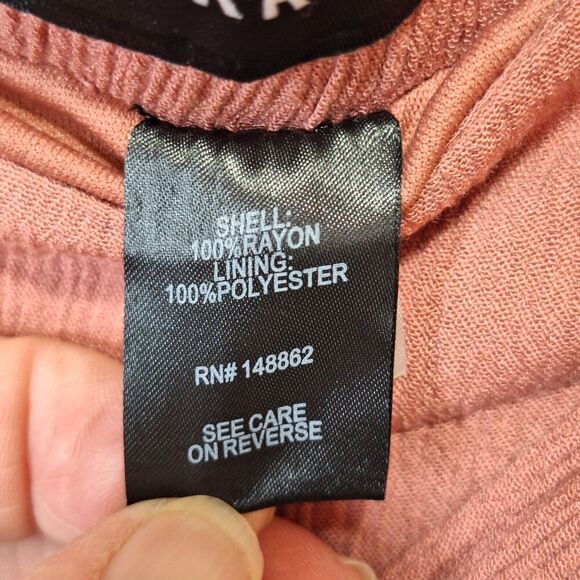 Torrid Womens Size 5 5X Mauve Color Wide Leg Rayon Pull On Pants Lined Tie Belt - Picture 10 of 10